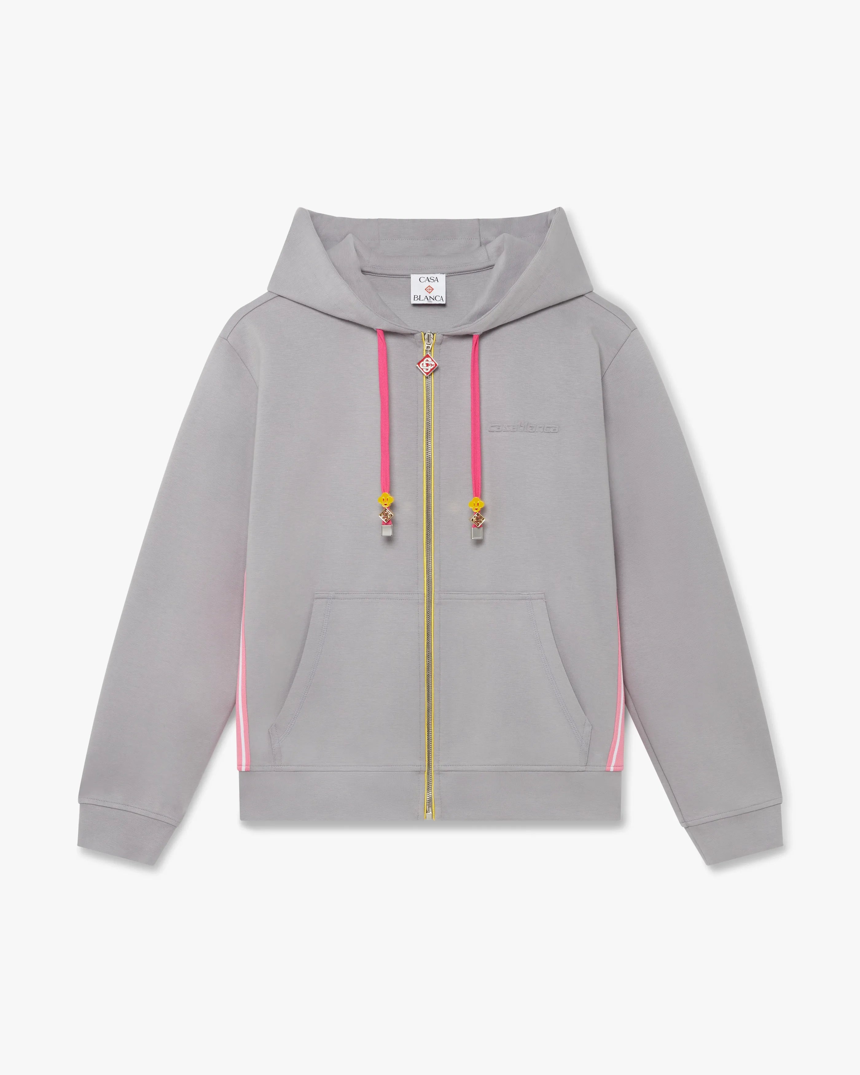 Grey Zip-Up Hooded Sweatshirt – Casablanca