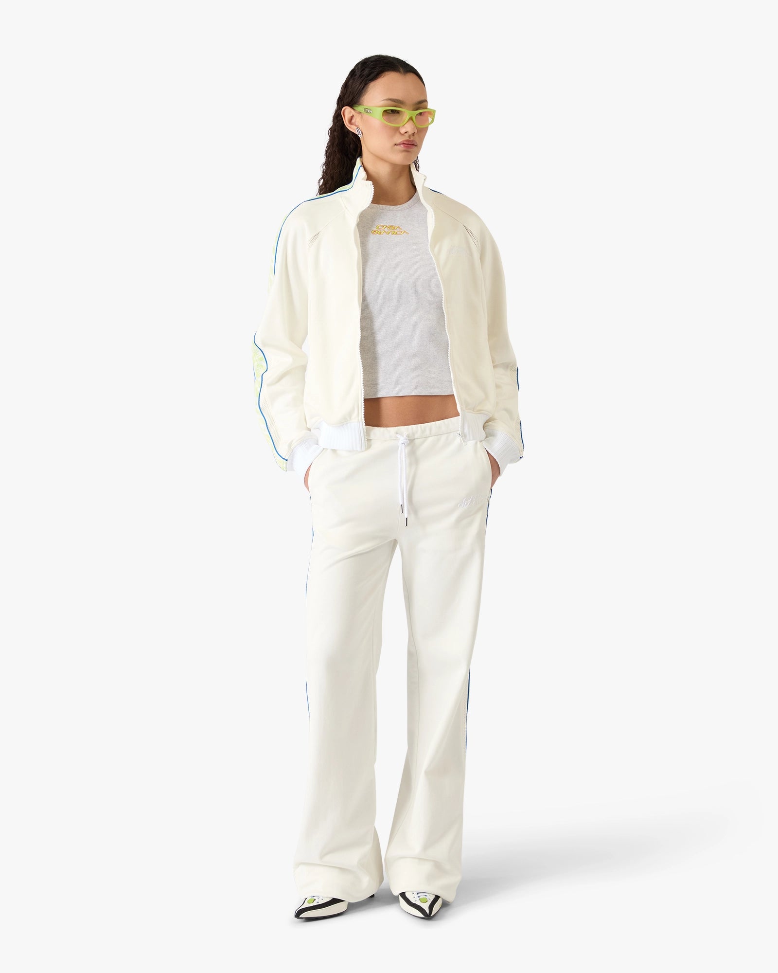 White Laurel Track Zip Jacket | Casablanca Paris