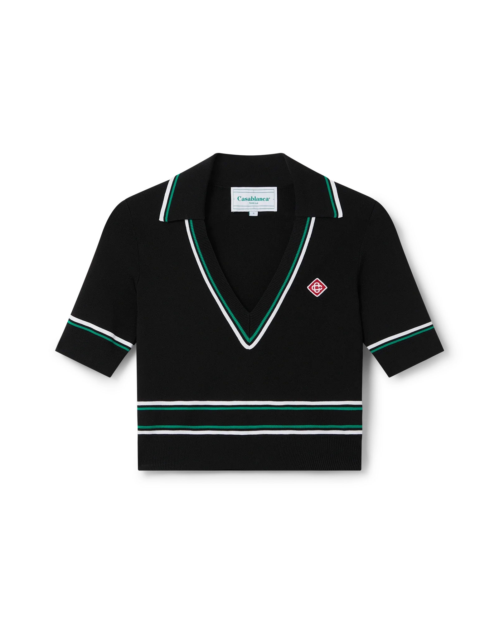 Cropped Knit Polo Shirt | Casablanca Paris Cropped Knit Polo Shirt | Casablanca Paris