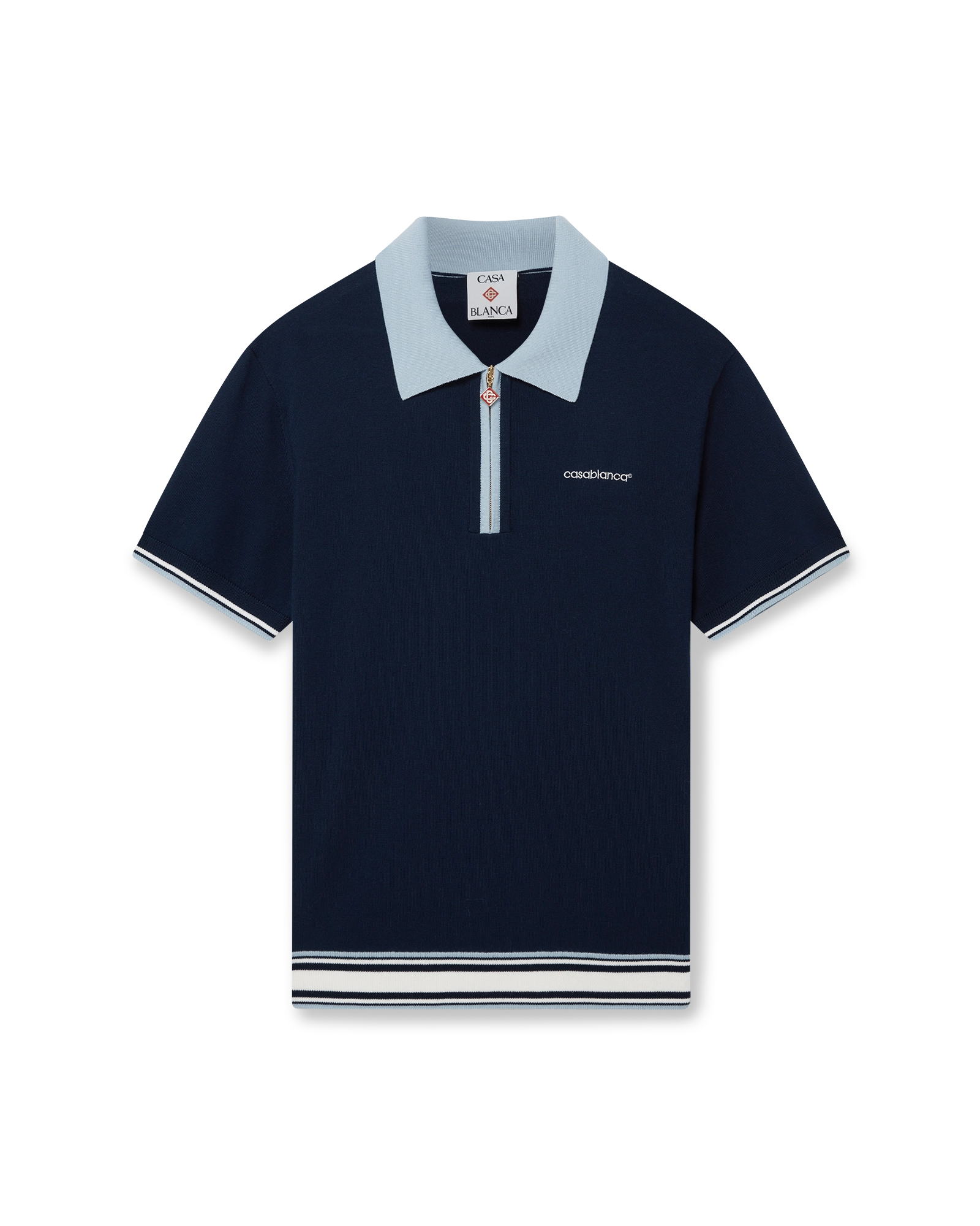 Merino Knit Tennis Polo Shirt – Casablanca Merino Knit Tennis Polo Shirt – Casablanca