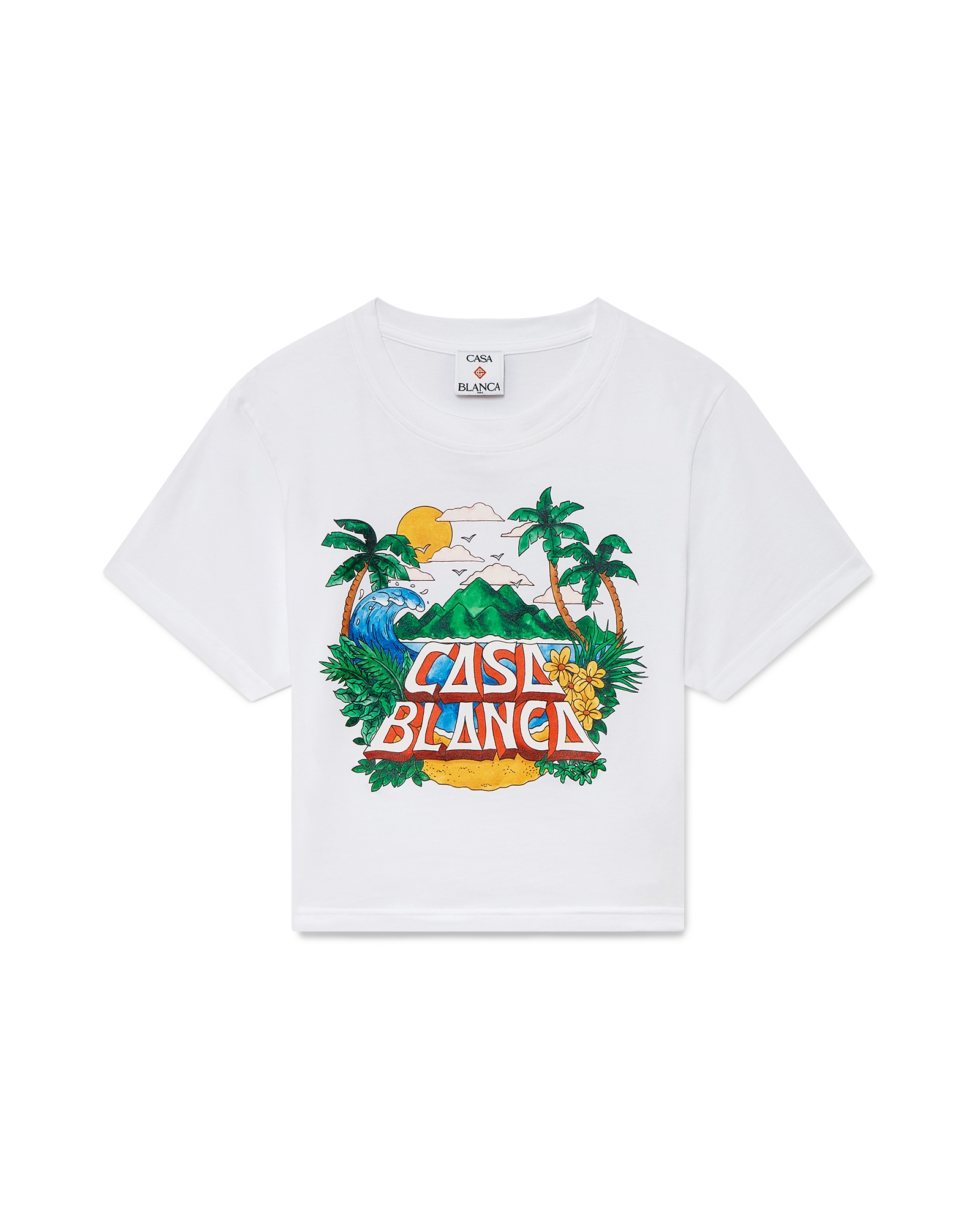 Casa Beach Wave Cropped T-Shirt | Casablanca Paris Casa Beach Wave Cropped T-Shirt | Casablanca Paris