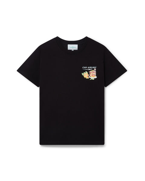 T-shirt Casablanca Noir - Taille M - Motif Géométrique - Coupe Classique