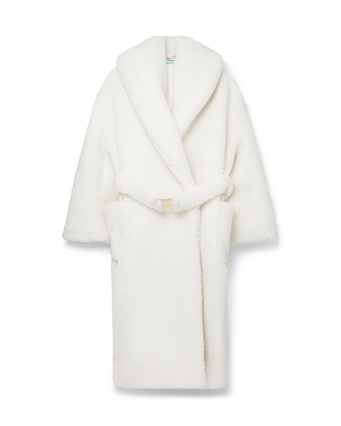 ZJRLY Open Front Fuzzy Panel Belted Satin Robe Stylish and Elegant (Color :  White, Size : X-Large) : : Clothing, Shoes & Accessories