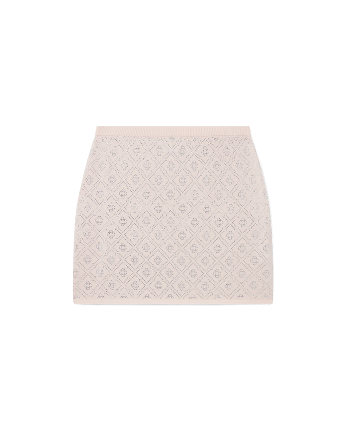 Crystal Monogram Knit Mini Skirt