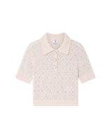 Crystal Monogram Knit Polo Shirt