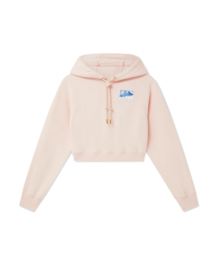 Greek Temple Cropped Hooded Sweatshirt