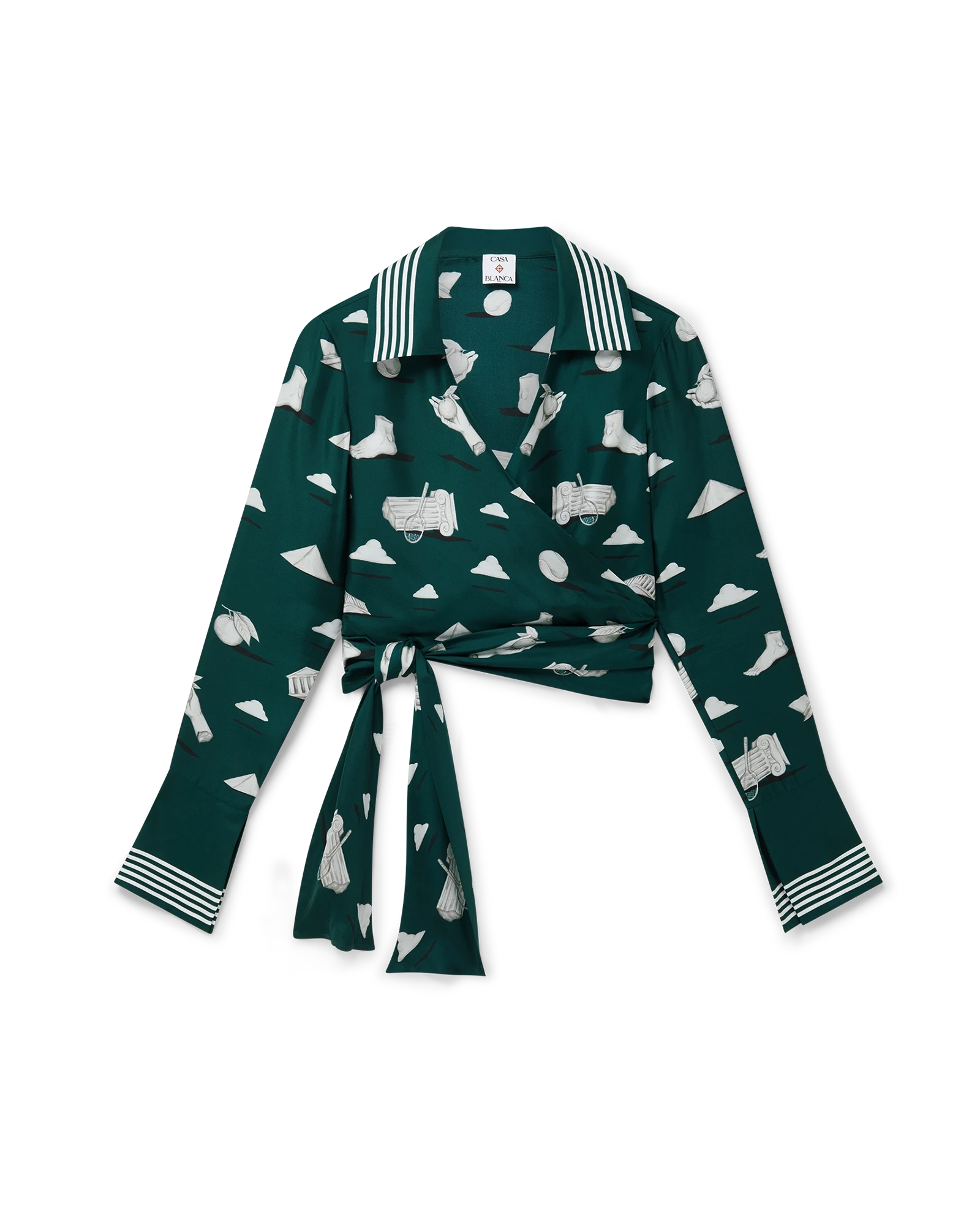 Metaphysical Long Sleeve Silk Wrap Shirt