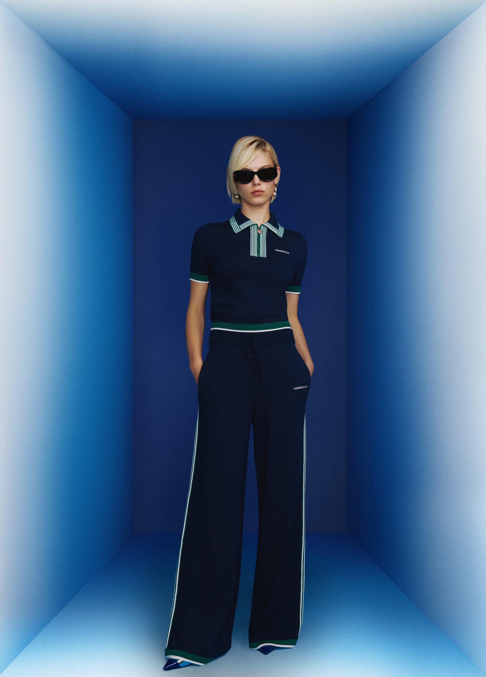Court Club Knit Polo Top - Pink main image 0