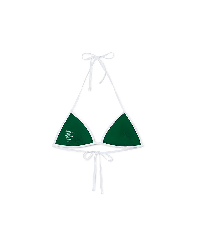 Monogram Triangle Bikini Top in Navy