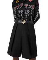 Mens Black Gold CC Logo Buckle Belt