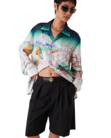 Women's Black Silver CC Logo Buckle Belt