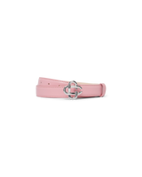 Women's Pink Silver CC Logo Buckle Belt