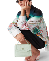 Mint Monogram Embossed Mini Jeanne Bag