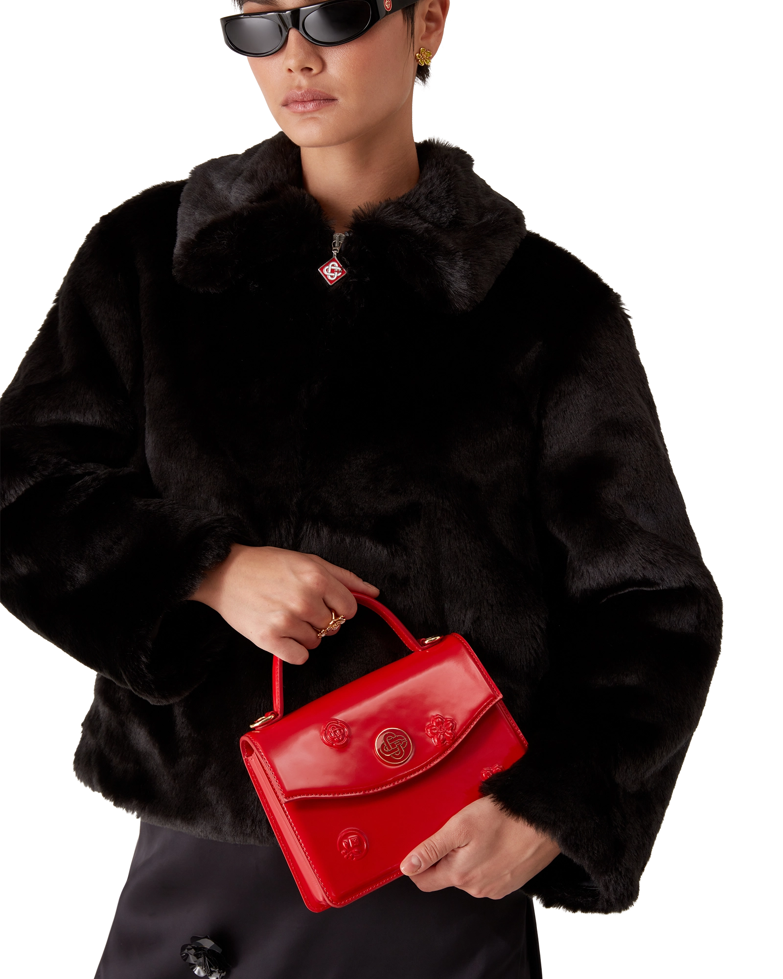 Red Emblems Mini Jeanne Bag