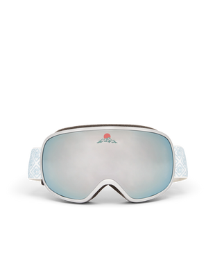 Silver & White Gradient Ski Goggles