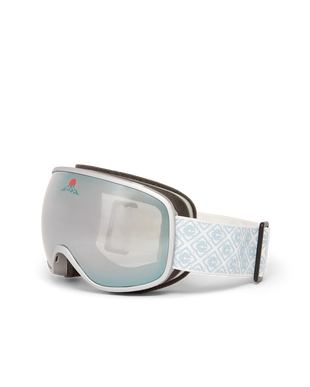 Silver & White Gradient Ski Goggles