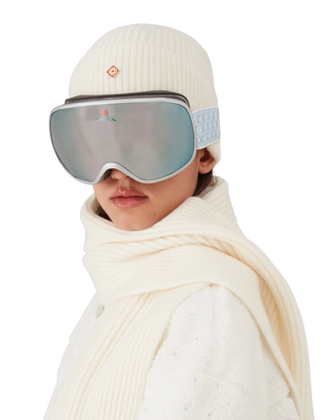 Silver & White Gradient Ski Goggles