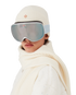 Silver & White Gradient Ski Goggles