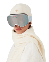 Silver & White Gradient Ski Goggles