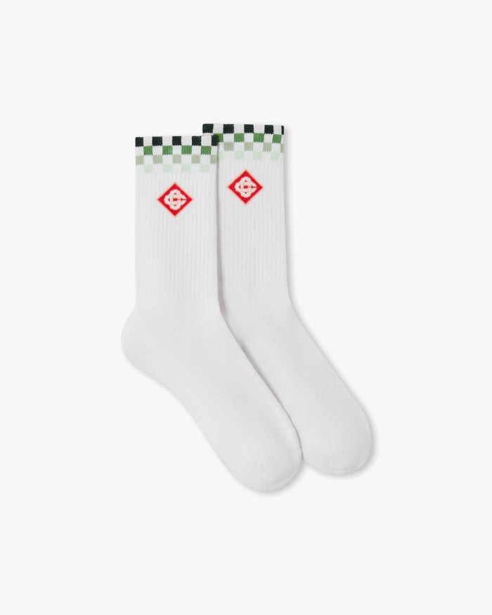 Green Checkers Crew Socks