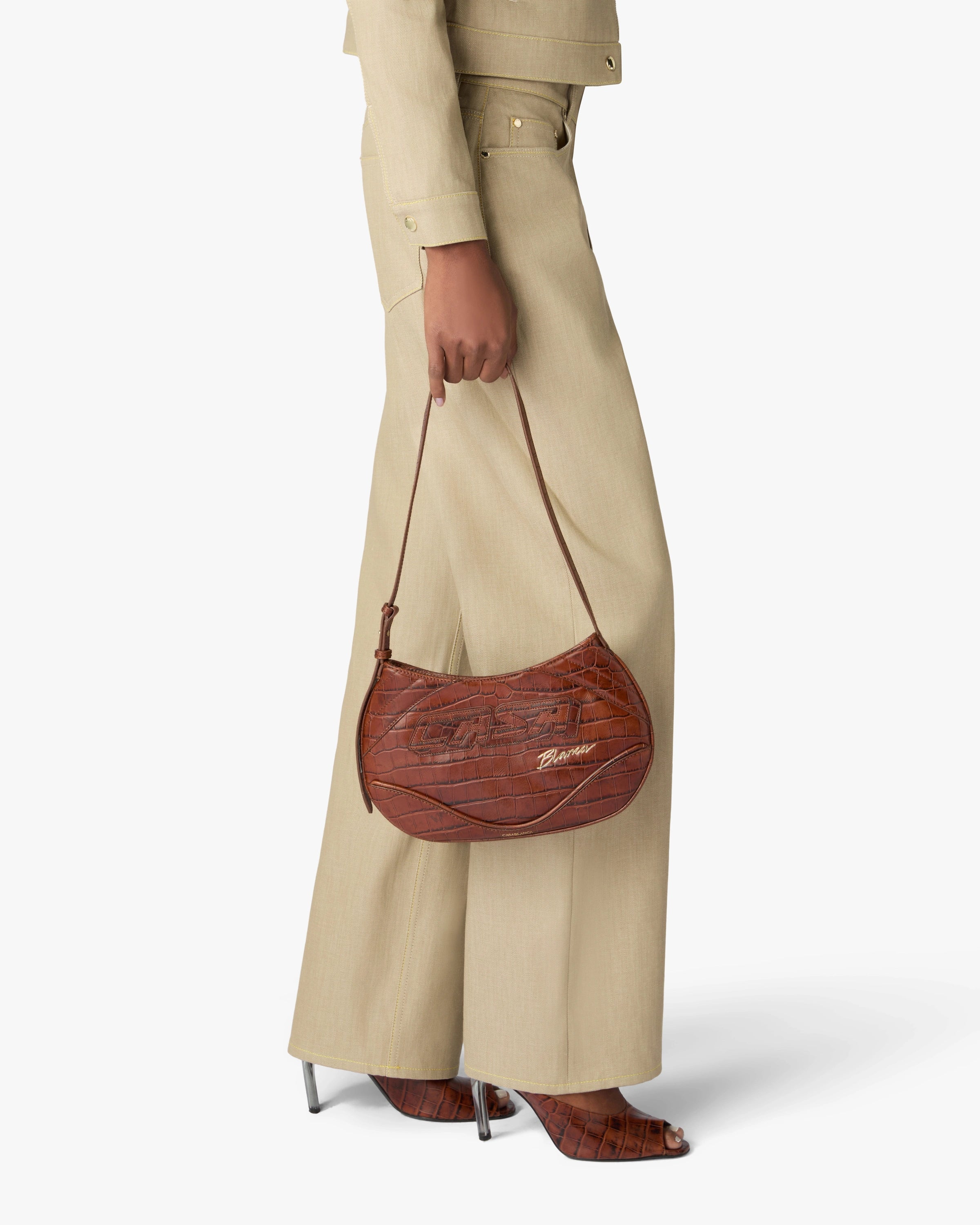 Brown Slim Biker Bag