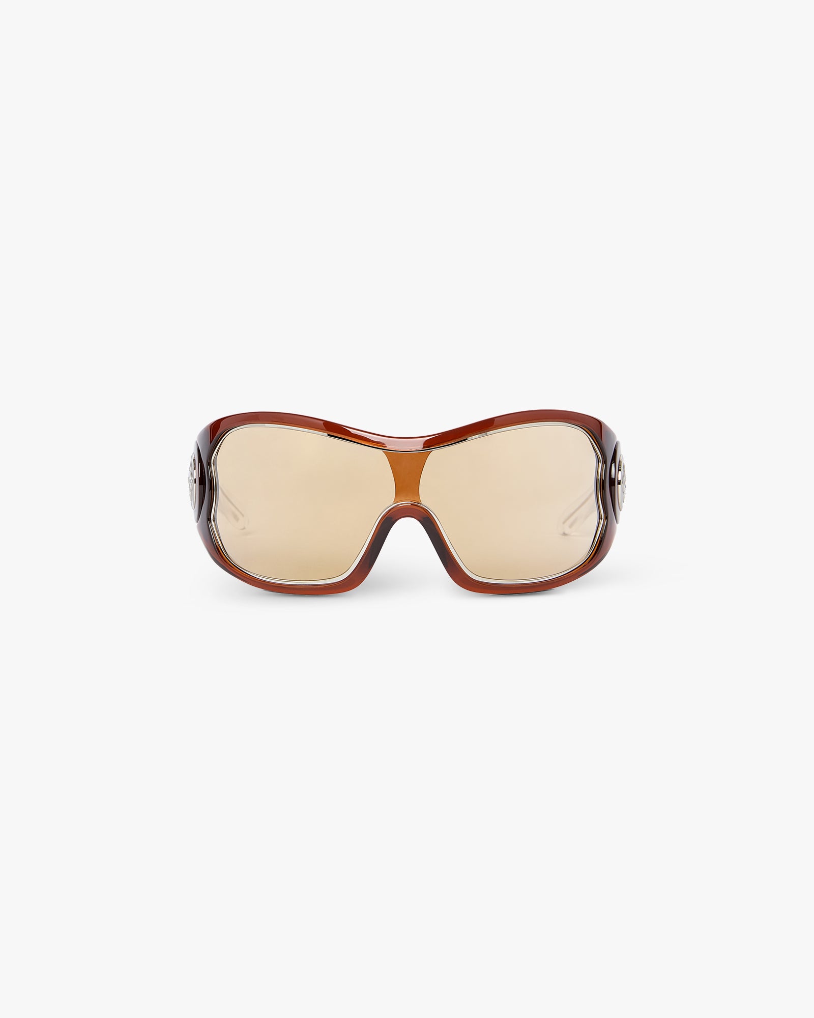 Brown Outline Shield Sunglasses