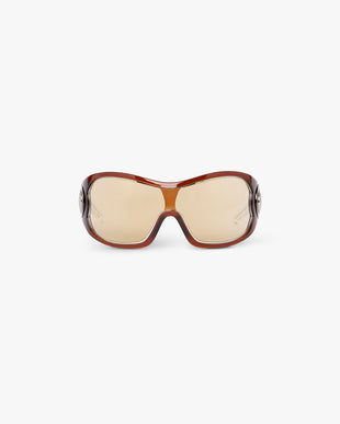 Brown Outline Shield Sunglasses