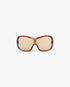 Brown Outline Shield Sunglasses