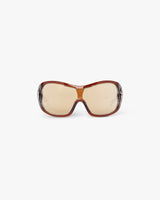 Brown Outline Shield Sunglasses
