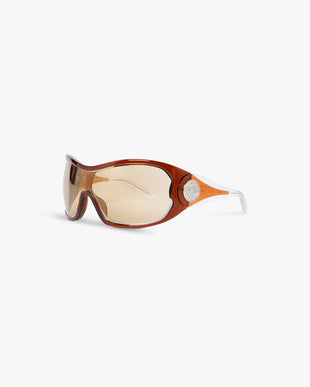 Brown Outline Shield Sunglasses
