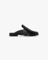 Black Leather Loafer Mule