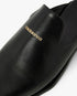 Black Leather Loafer Mule