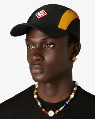 Black & Orange Gradient Nylon Cap