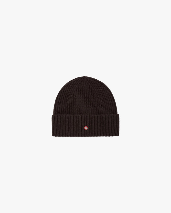 Brown Classic Ribbed Knit Beanie
