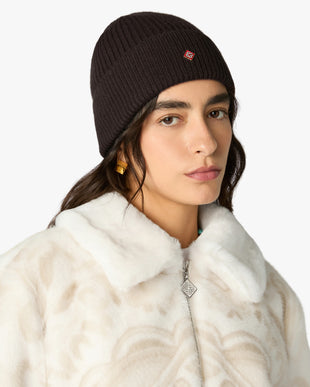 Brown Classic Ribbed Knit Beanie