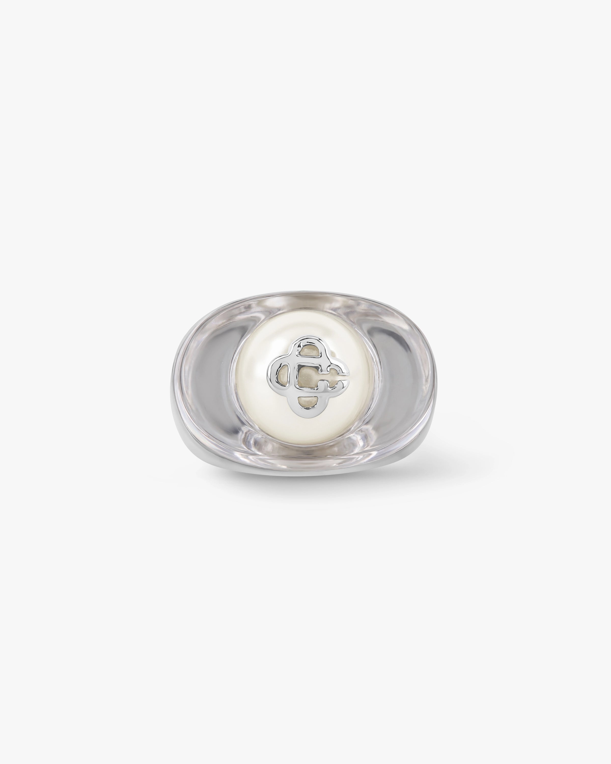 Sci-Fi Silver Pearl Ring