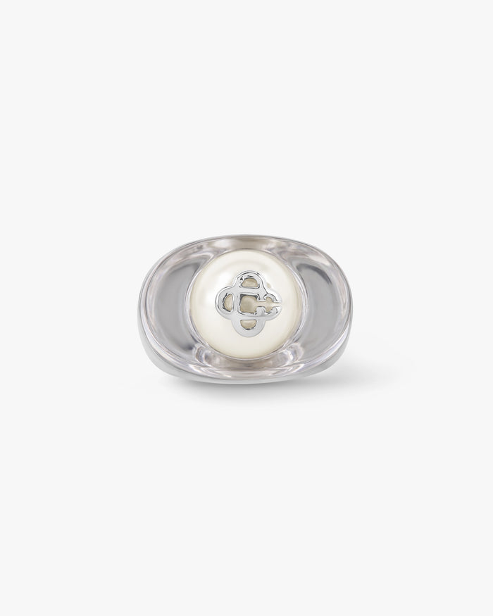 Sci-Fi Silver Pearl Ring