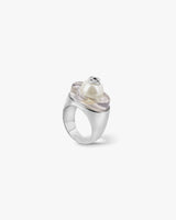 Sci-Fi Silver Pearl Ring