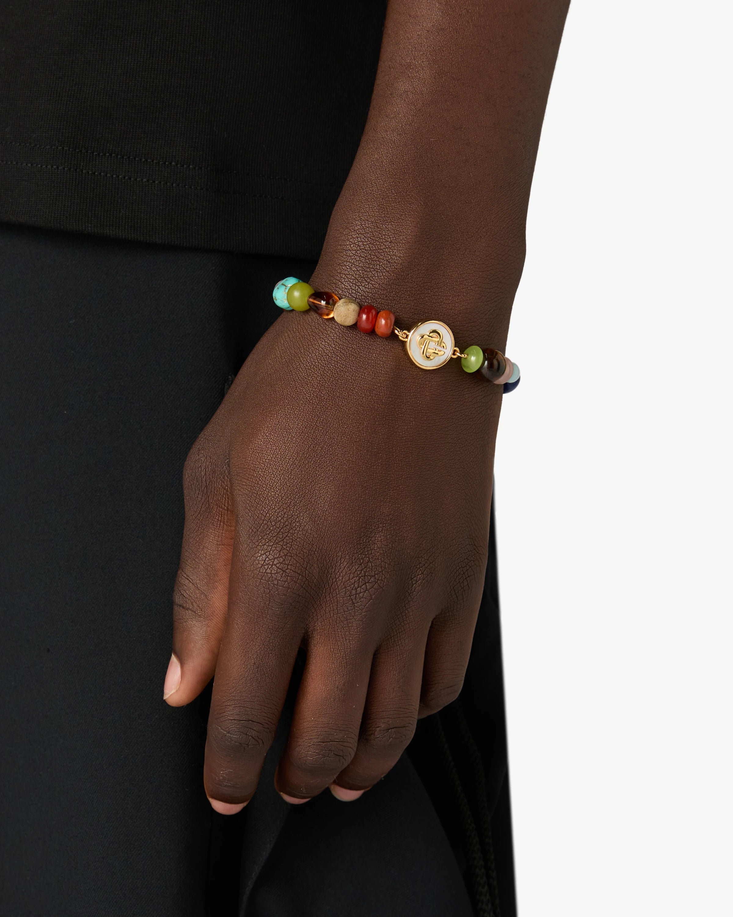 Multi-Colour Organic Stone Beaded Bracelet