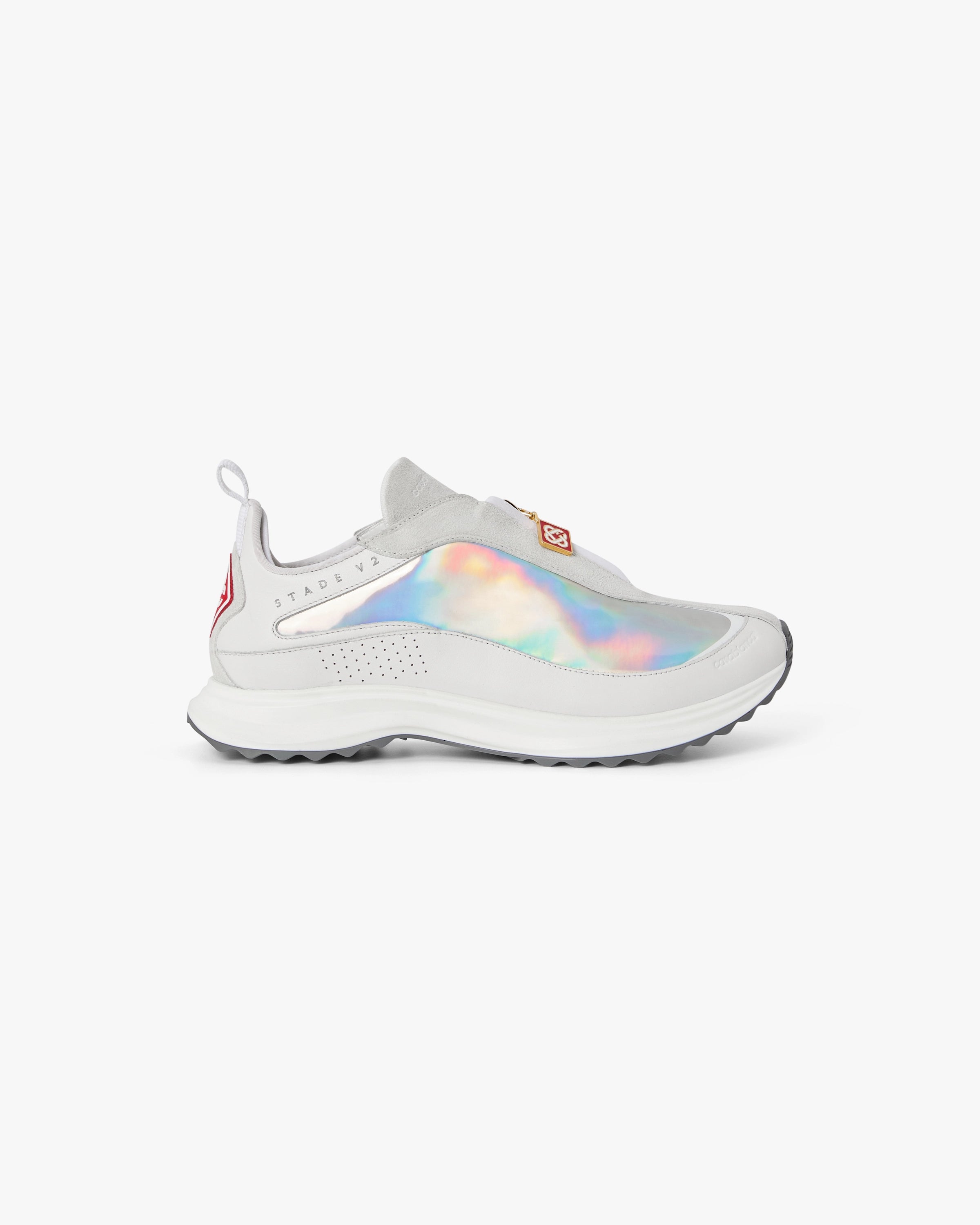 Men's White & Silver Stade Zip Sneaker