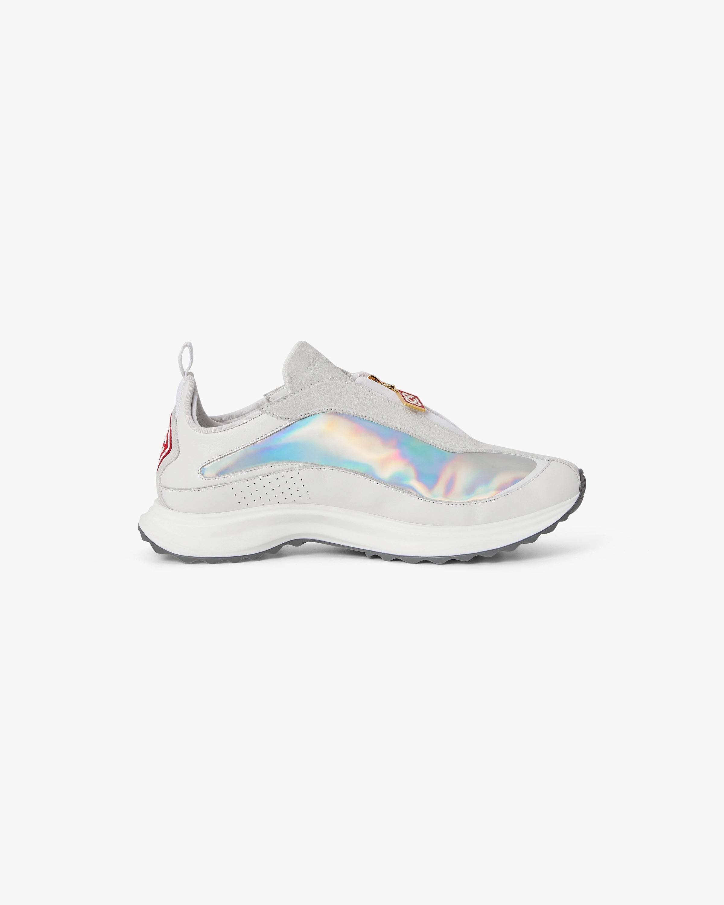 Men's White & Silver Stade Zip Sneaker