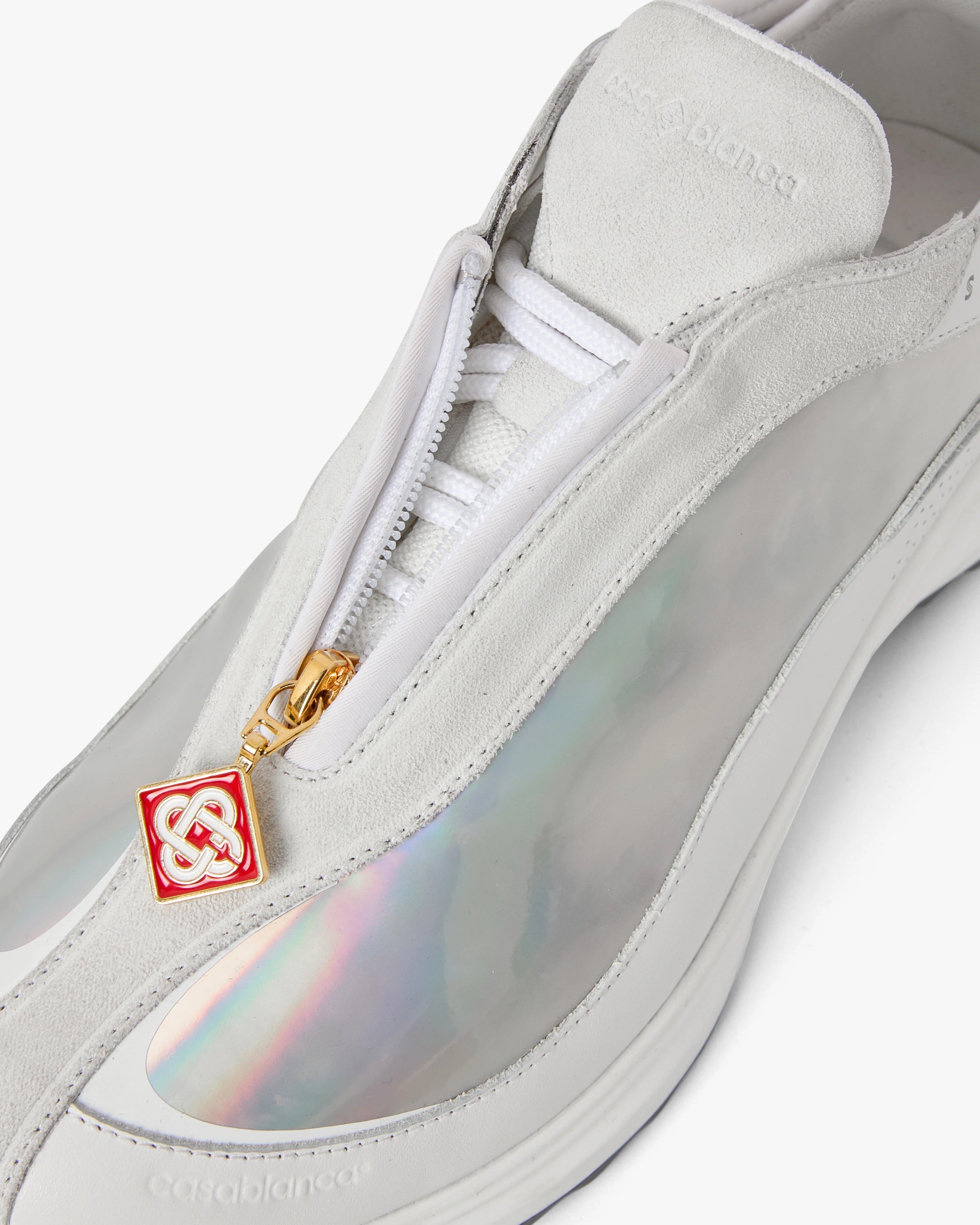Men's White & Silver Stade Zip Sneaker