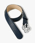 Men's Navy & Silver Classic Leather CC Logo Belt