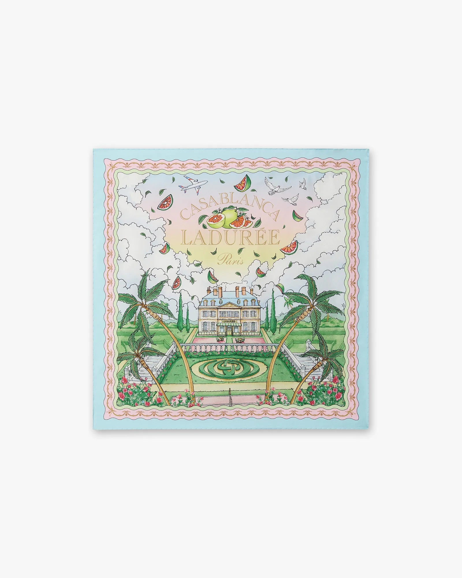 Multicolour Laduree x Casablanca Medium Silk Scarf