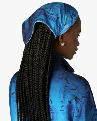 Blue Gradient Egyptian Rug Medium Silk Scarf