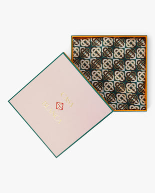 Green & Navy Check Monogram Medium Silk Scarf
