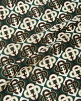 Green & Navy Check Monogram Medium Silk Scarf