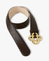 Men's Brown & Gold Leather Monogram CC Belt