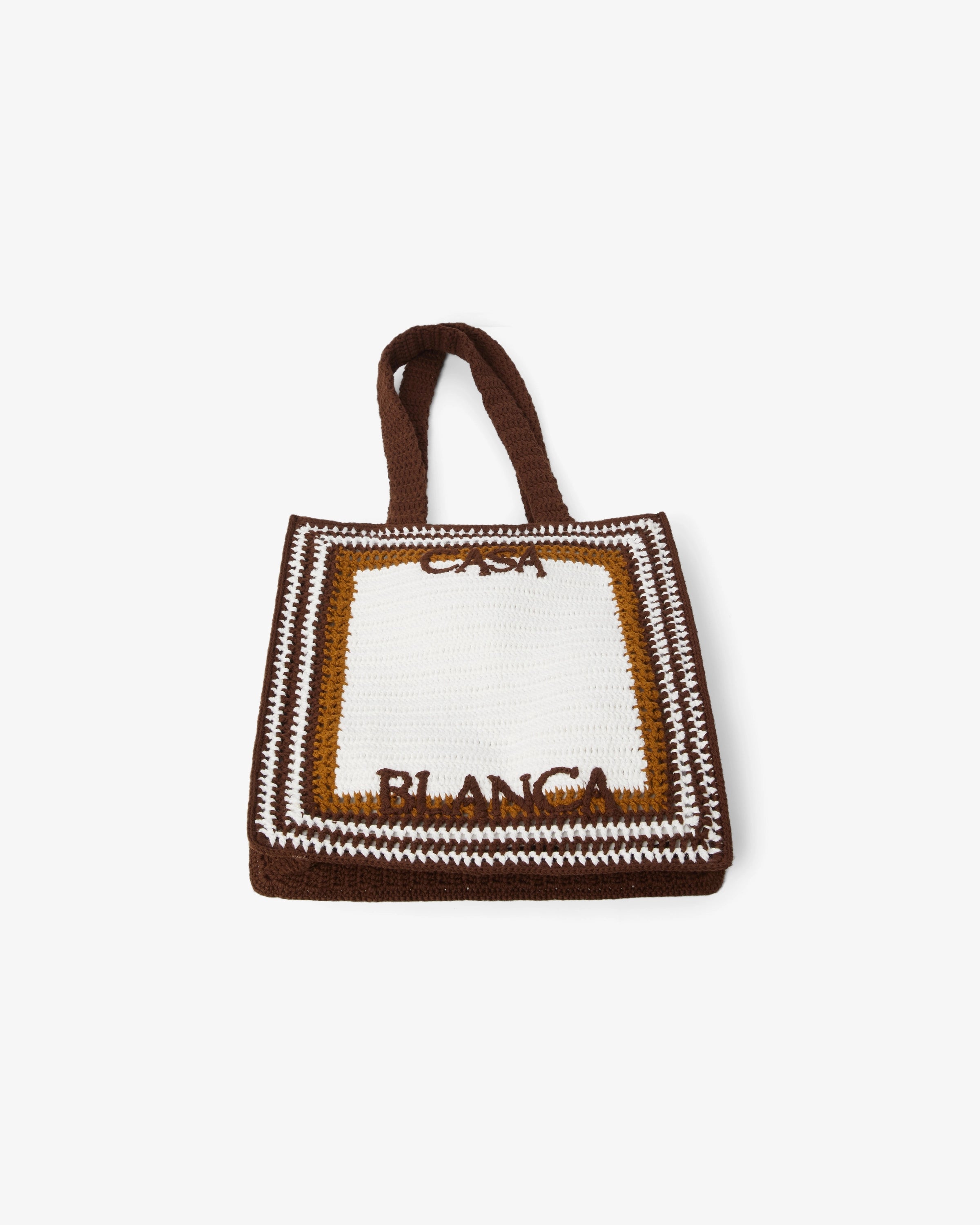 White & Brown Crochet Bag