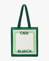 White & Green Crochet Bag